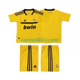 Camisolas de futebol Real Madrid 2011 2012 Guarda Redes Retro Criança Equipamento Principal Manga Curta